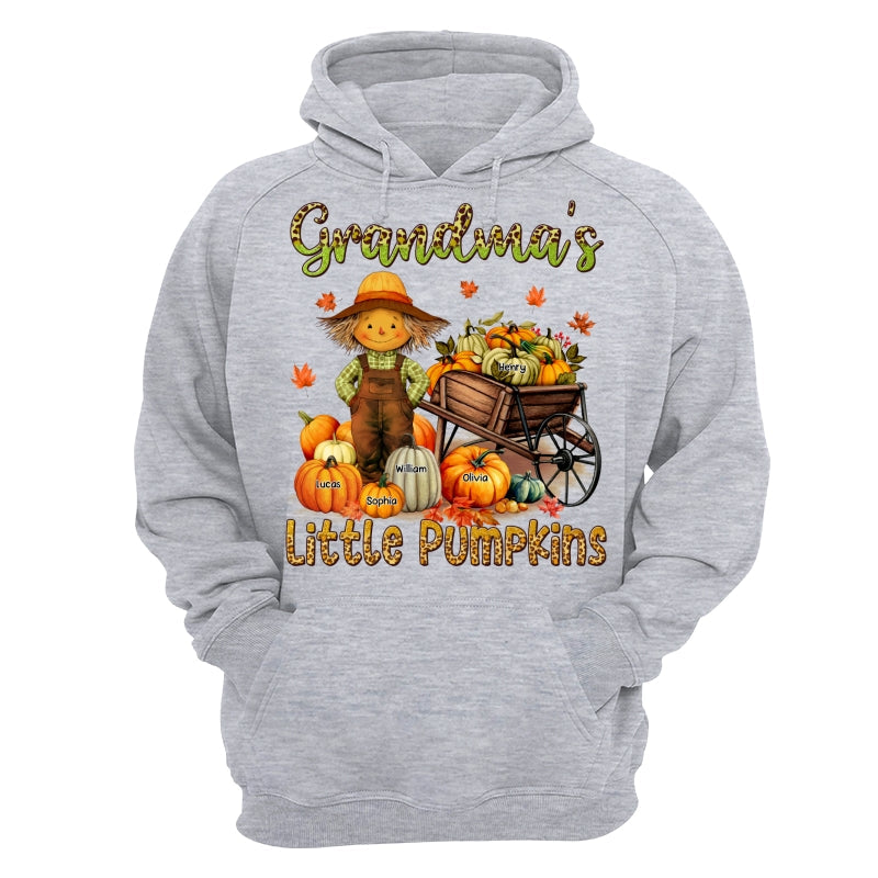 Grandma Mom Little Pumpkin Leopard Scarecrow Personalized Shirt