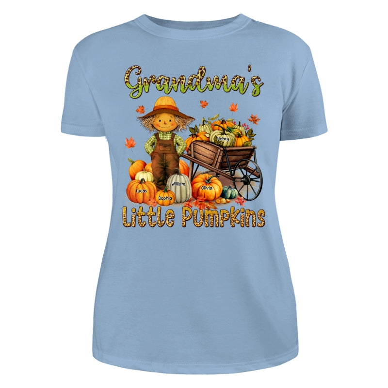 Grandma Mom Little Pumpkin Leopard Scarecrow Personalized Shirt