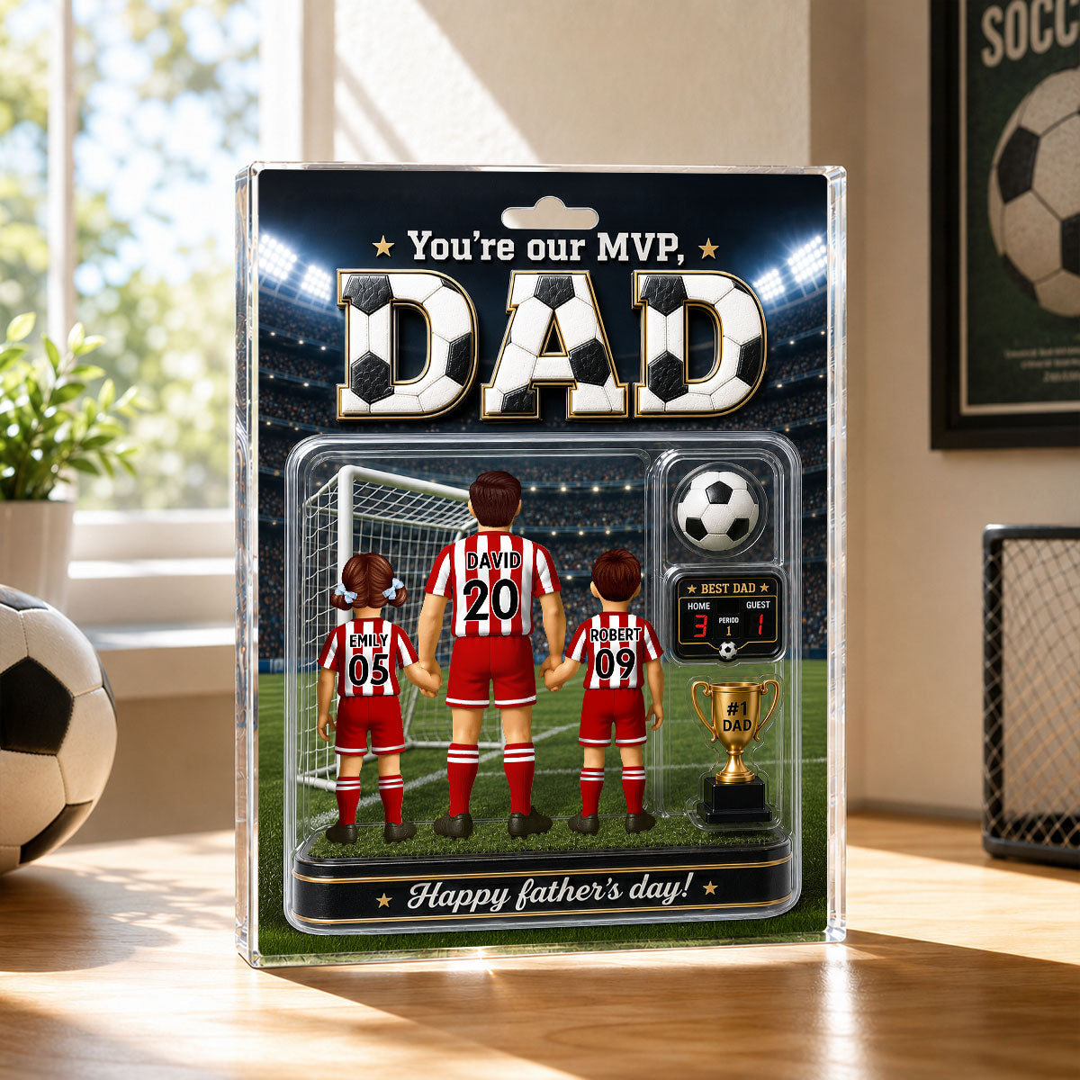 You Are Our MVP Soccer Dad, Custom Action Figure - Personalized Acrylic Block Plaque - Gift for Dad, Husband