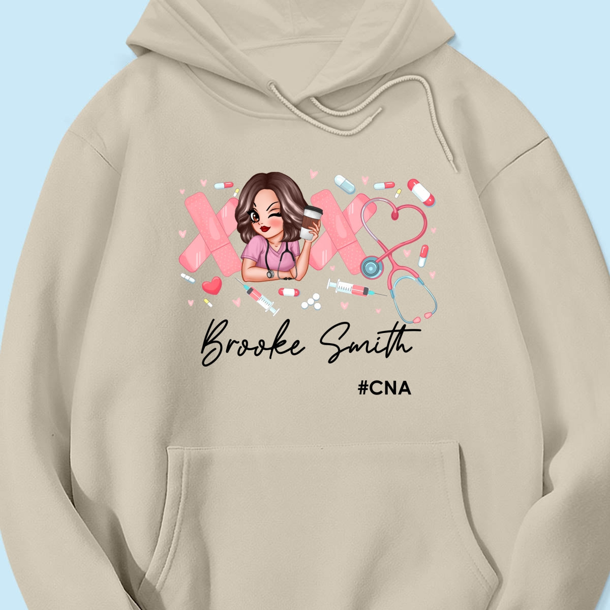 Pink Coquette XOXO Nurse Personalized Shirt, Birthday Gift For Nurse Wife, Girlfriend, Bestie