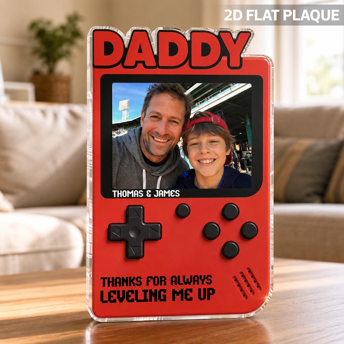 Retro Game Console Custom Photo - Personalized Acrylic Block Plaque - Gift For Gamer Husband, Dad, Grandpa