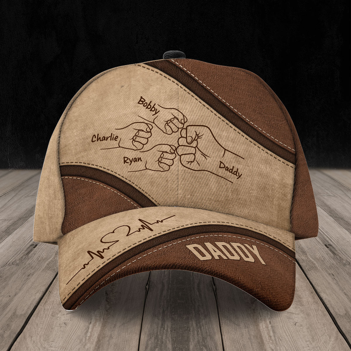 Daddy's Team Fist Bump - Personalized Classic Cap - Gift For Dad, Gift For Husband, Gift For Grandpa