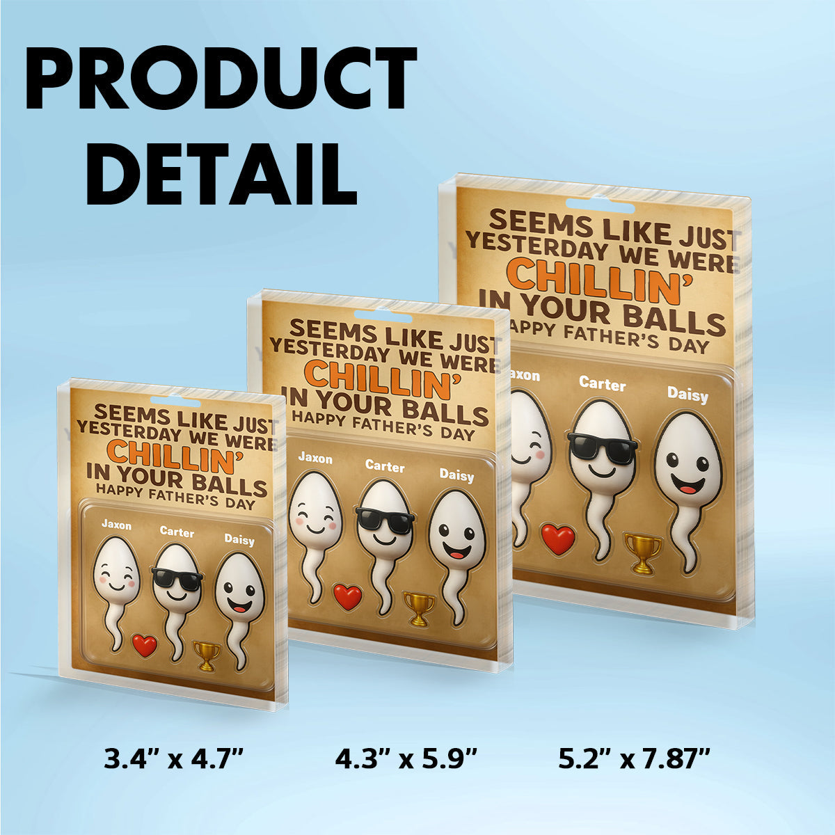 Seems Like We Were Chilling in your Balls Just Yesterday Dad, Customer Figure Personalized Acrylic Block Plaque, Gift for Dad, Gift for Husband