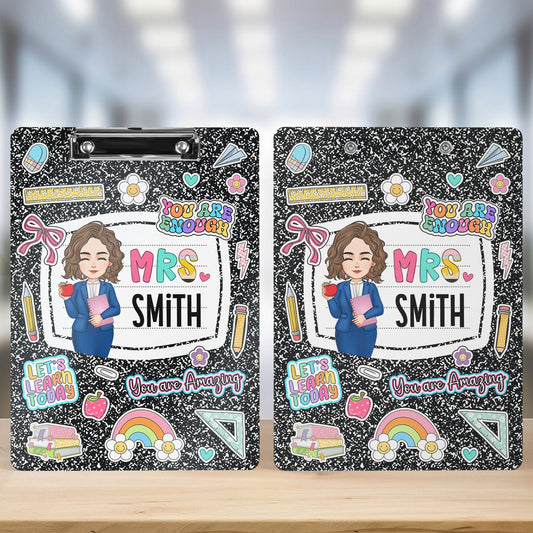 Teacher Back To School Gift Composition Book Design - Personalized Acrylic Clipboard