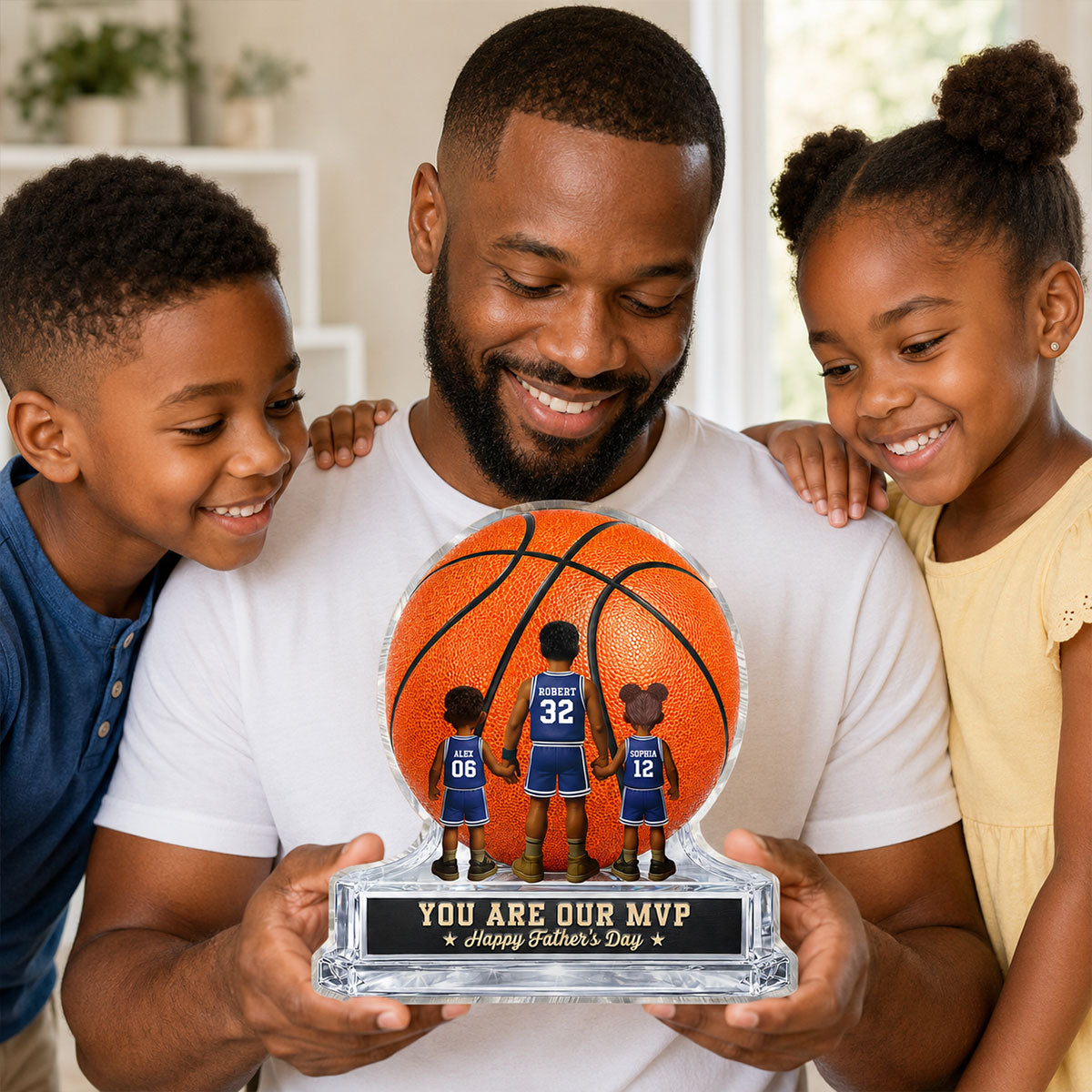 Basketball No 1 Dad Legend You Are Our MVP - Personalized Acrylic Block Plaque - Gift For Dad, Husband, Basketball Fans