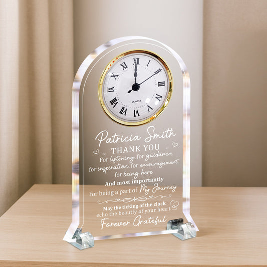 Thank You For Listening, For Guidance Retirement Gift - Personalized Acrylic Desk Clock