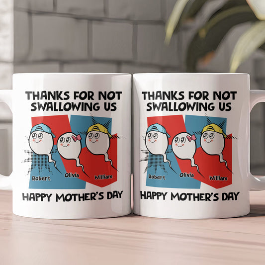Thanks For Not Swallowing Us - Vintage Version - Personalized Mug