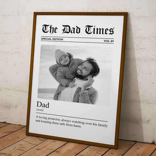 Father's Day Gifts, The Father's Day Times Dad Grandpa Definition - Personalized Photo Poster