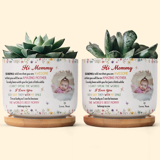 The Best Mommy Belongs To Me First Mom New Mom Gift - Personalized Ceramic Plant Pot