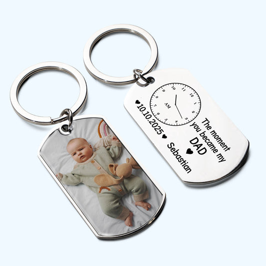 Father's Day Gifts, The Moment You Became My Dad Father's Day Gift For New Dad, Husband - Personalized Keychain