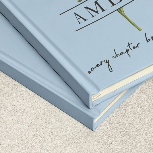 The Next Chapter Journal Custom Name Flower - Personalized Journal