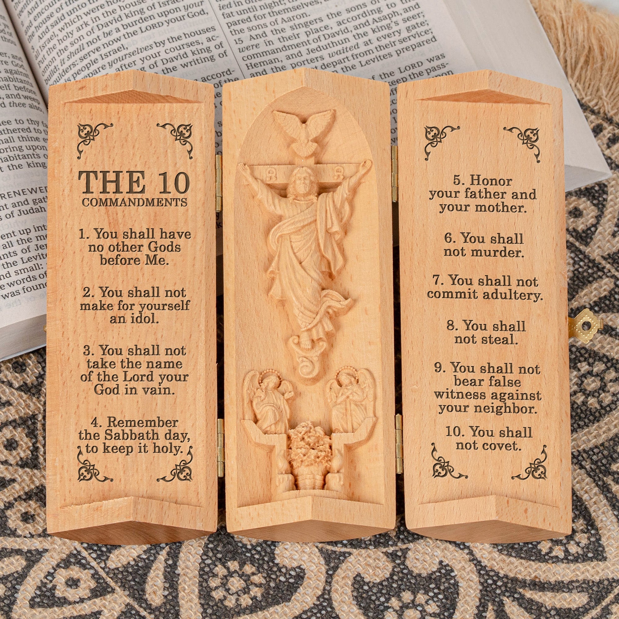 The Ten Commandments - Wooden Plaque