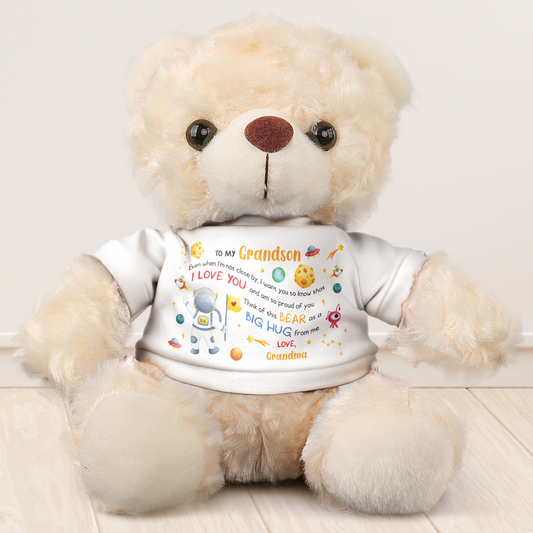 Think Of This Bear As A Big Hug From Me - Teddy Bear With Personalized Shirt