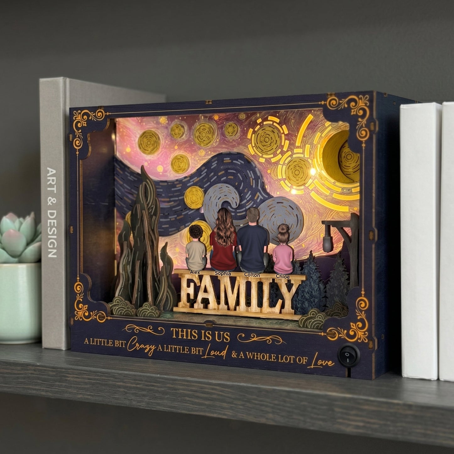 This Is Us A Little Bit Crazy A Little Bit Loud & A Whole Lot Of Love - Personalized DIY Book Nook Kit