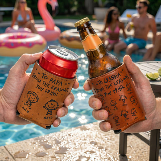 Father's Day Gifts, To Dad From The Reasons You Drink - Personalized Can Cooler