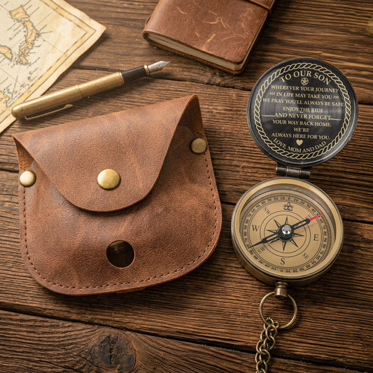 To My Son Never Forget Your Way Back Home - Personalized Compass