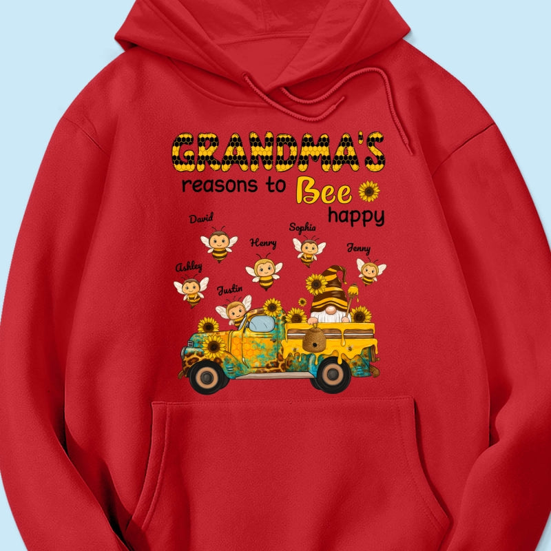 Gnome Grandma's Reasons to be Happy Personalized Sweatshirt, Cozy Fall Sweatshirt for Grandma