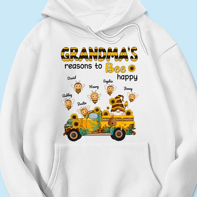 Gnome Grandma's Reasons to be Happy Personalized Sweatshirt, Cozy Fall Sweatshirt for Grandma