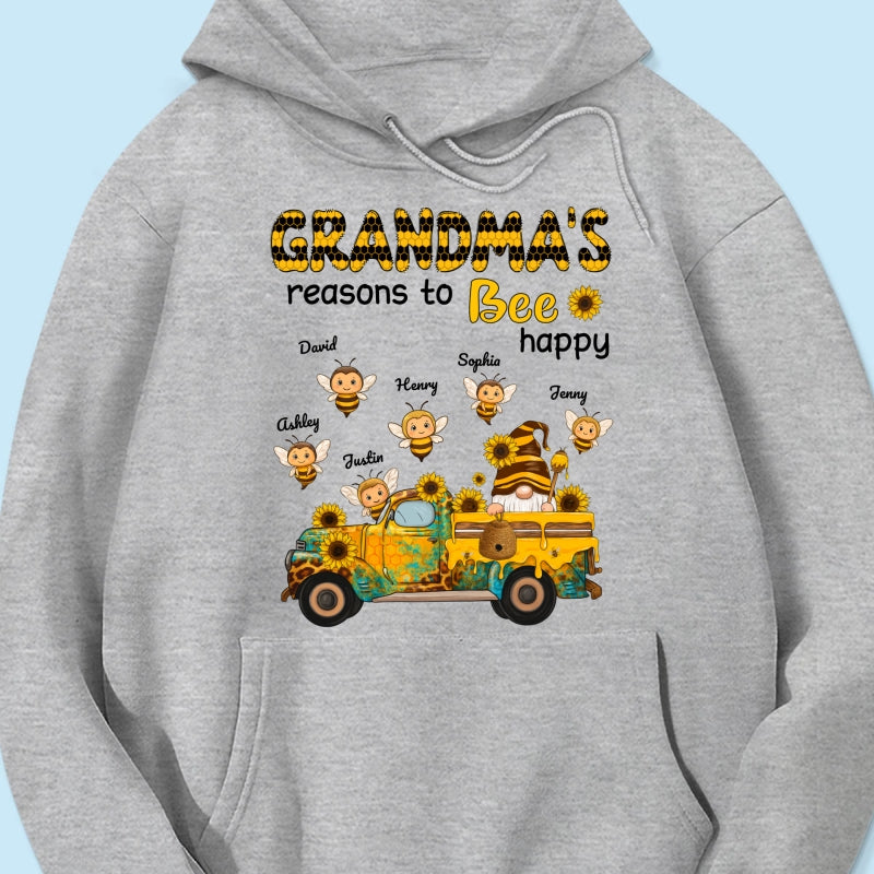 Gnome Grandma's Reasons to be Happy Personalized Sweatshirt, Cozy Fall Sweatshirt for Grandma
