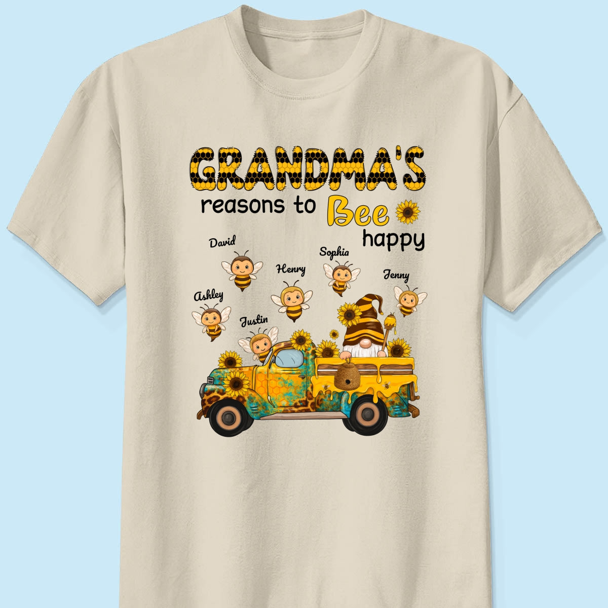 Gnome Grandma's Reasons to be Happy Personalized Sweatshirt, Cozy Fall Sweatshirt for Grandma