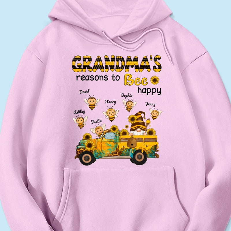 Gnome Grandma's Reasons to be Happy Personalized Sweatshirt, Cozy Fall Sweatshirt for Grandma