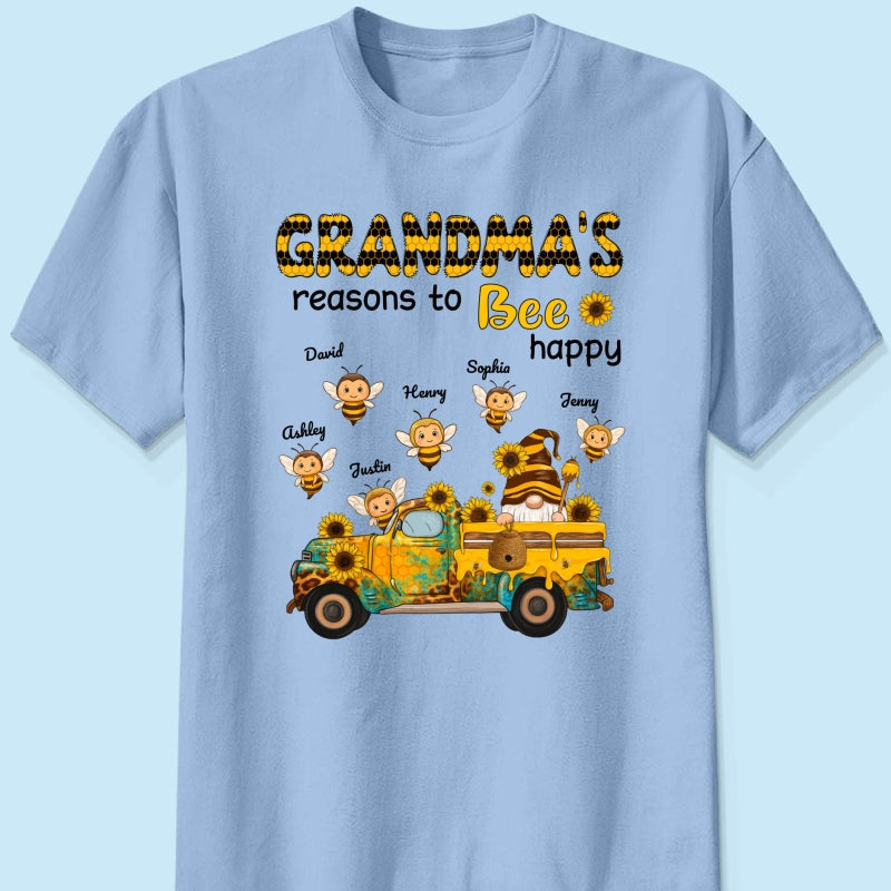 Gnome Grandma's Reasons to be Happy Personalized Sweatshirt, Cozy Fall Sweatshirt for Grandma