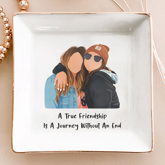Turn Photo Into Drawing Best Friend Gifts, Friendship Thank You Gift - Personalized Jewelry Dish