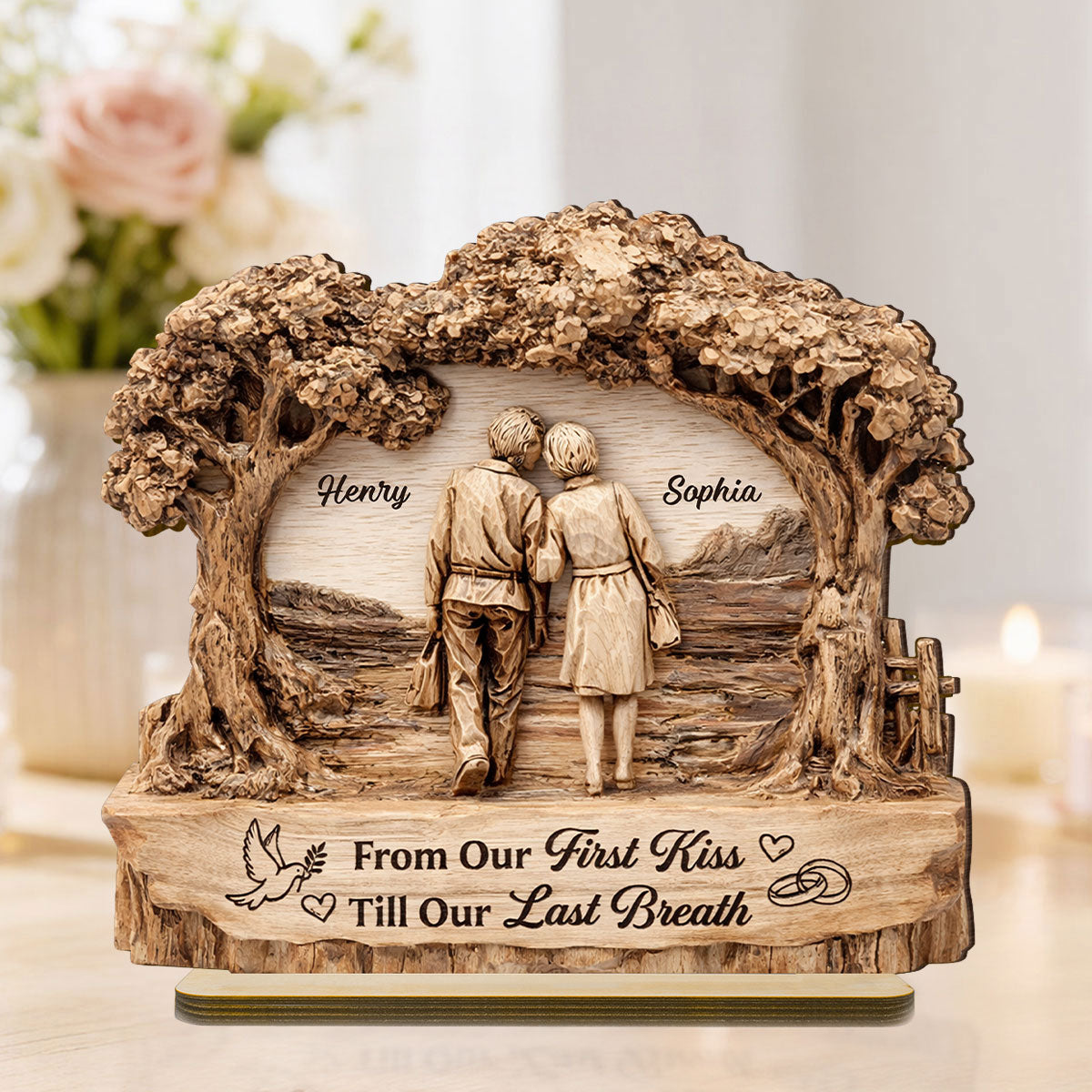 Our Forever Journey - Personalized 2-Layered Wooden Plaque - Anniversary, Valentine's Day Gift, Gift For Him, Gift For Her