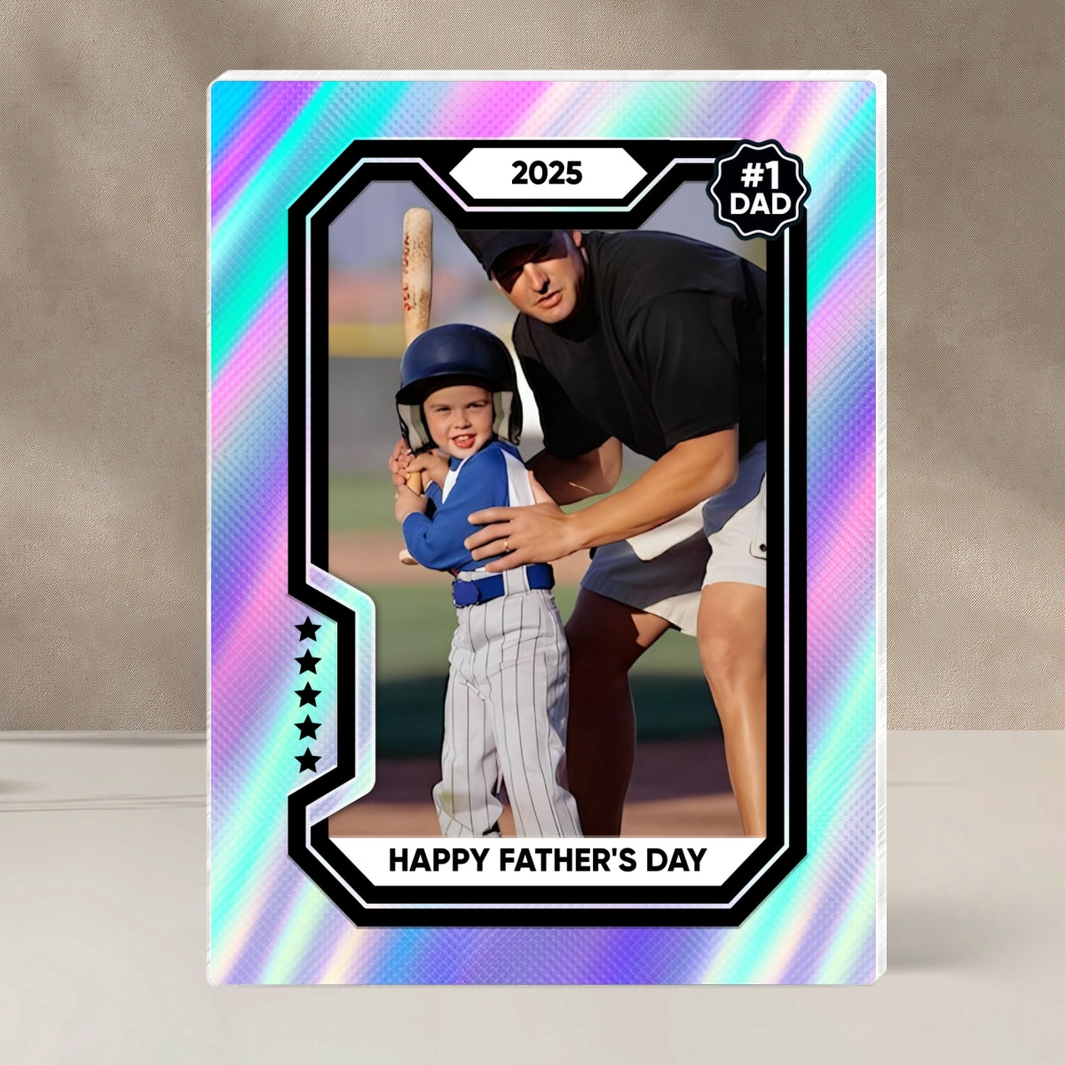 Premium Baseball Card Personalized Acrylic Block Plaque, Gift for Dads, Gift for Husband