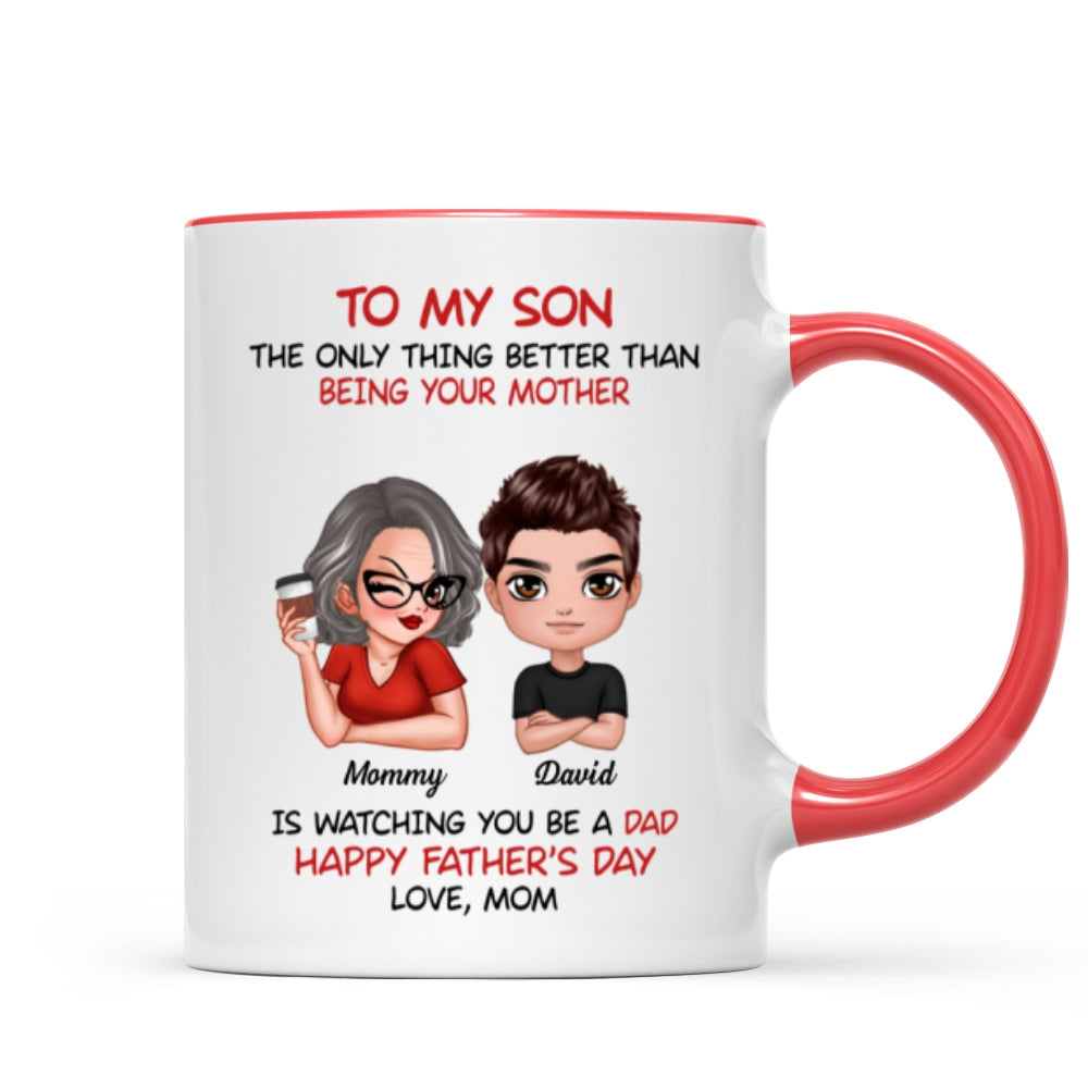 To My Son From Mom Happy Father‘s Day Personalized Mug