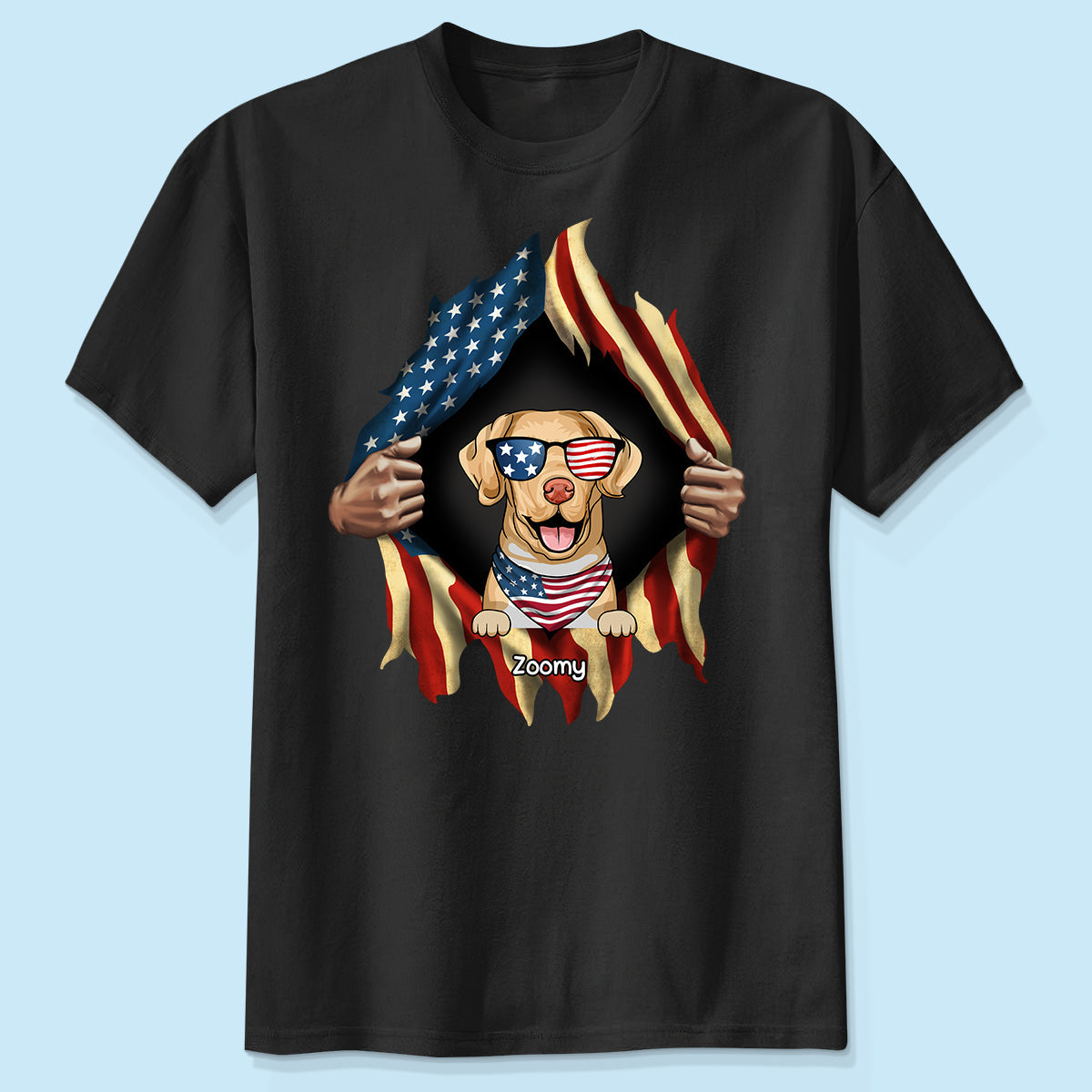 Dog Lovers Hands Ripping Nation Flag Personalized Shirt