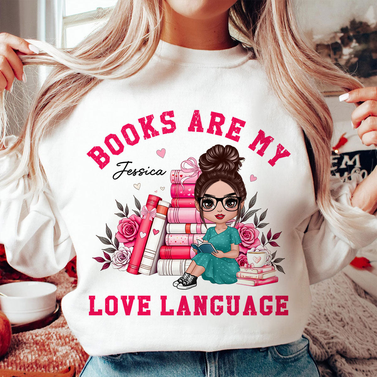 Books Are My Love Language Gift For Book Lover, Bookworm Personalized Shirt