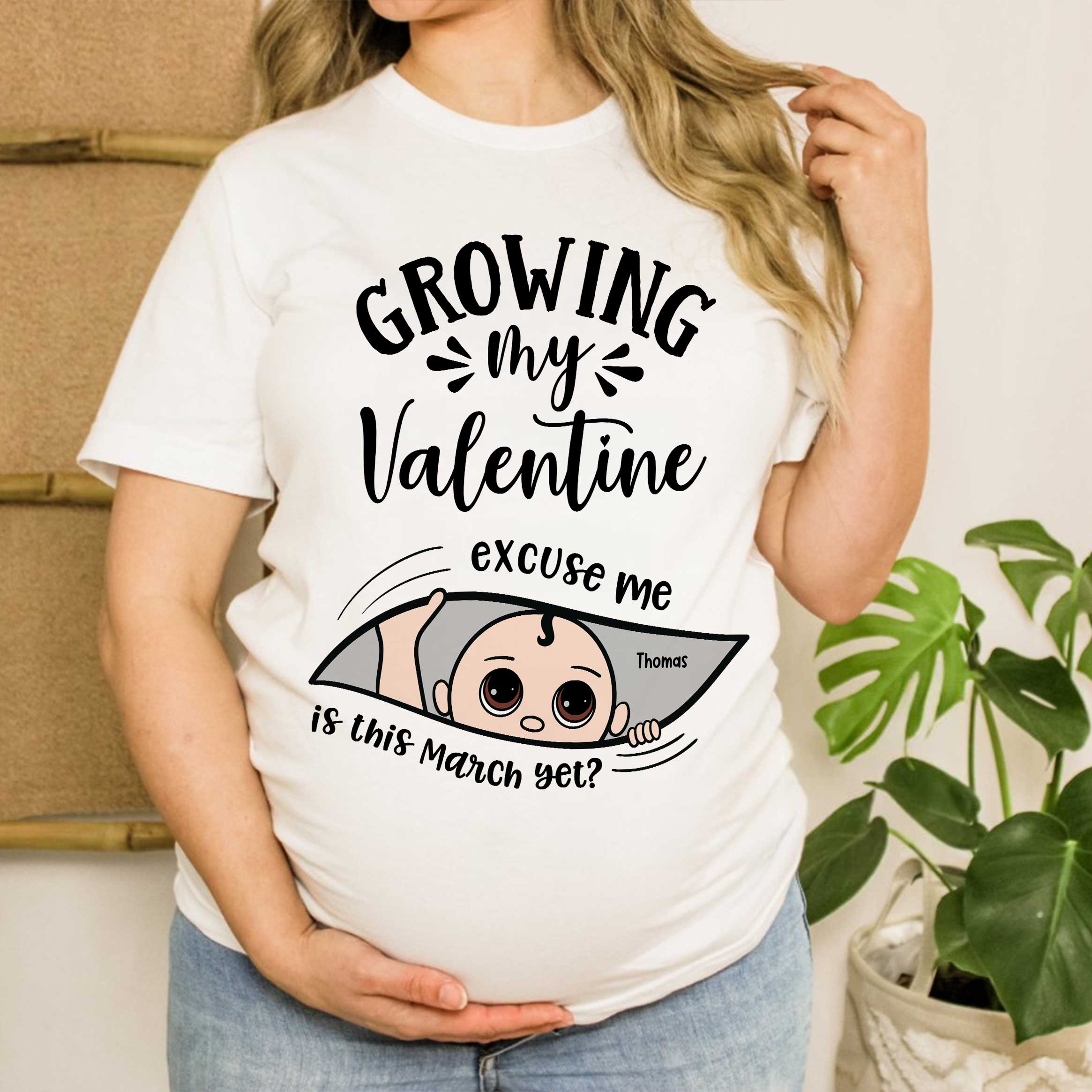 Growing My Cute Baby Excuse Me Is It Yet Personalized Shirt, Gift For Expecting Mom, Pregnancy Announcement, Baby Reveal