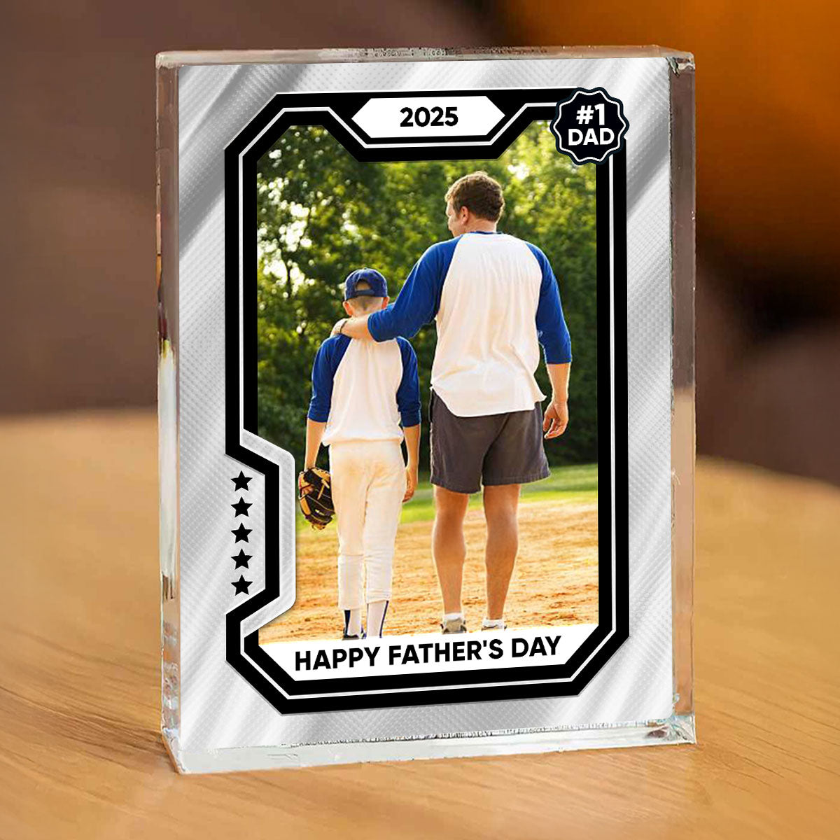 Premium Baseball Card Personalized Acrylic Block Plaque, Gift for Dads, Gift for Husband