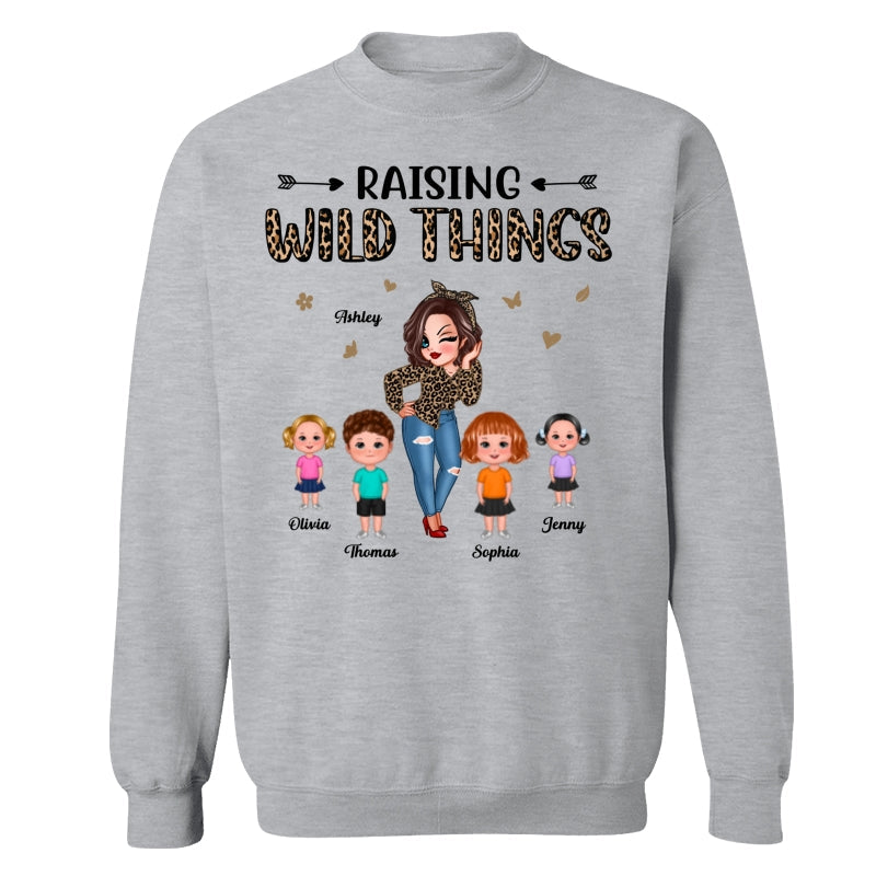 Raising Wild Things Mom And Children Funny Personalized Shirt