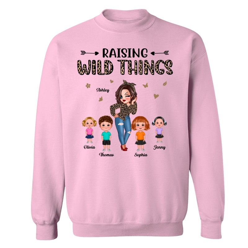Raising Wild Things Mom And Children Funny Personalized Shirt