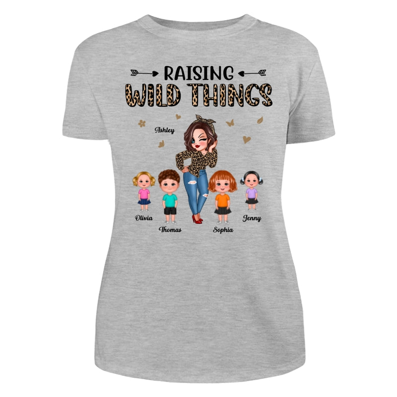 Raising Wild Things Mom And Children Funny Personalized Shirt