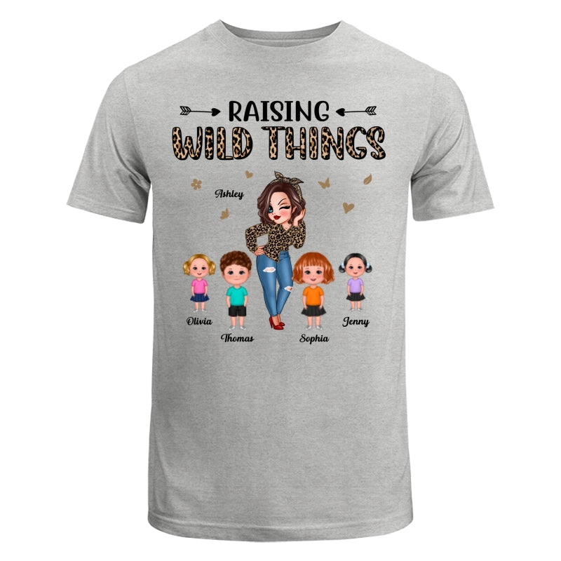 Raising Wild Things Mom And Children Funny Personalized Shirt