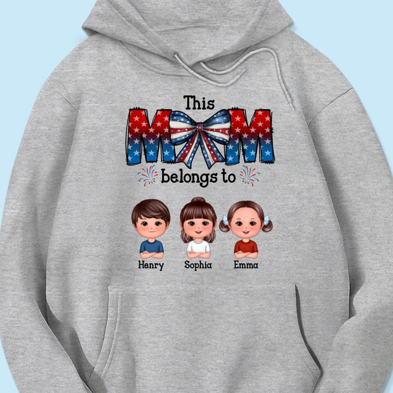 4th Of July Bow This Mom Belongs To Kids Personalized Shirt