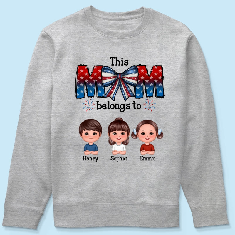 4th Of July Bow This Mom Belongs To Kids Personalized Shirt