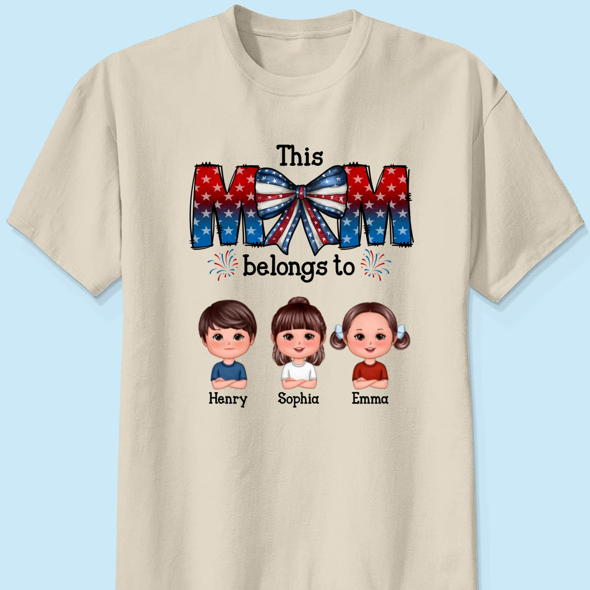 4th Of July Bow This Mom Belongs To Kids Personalized Shirt
