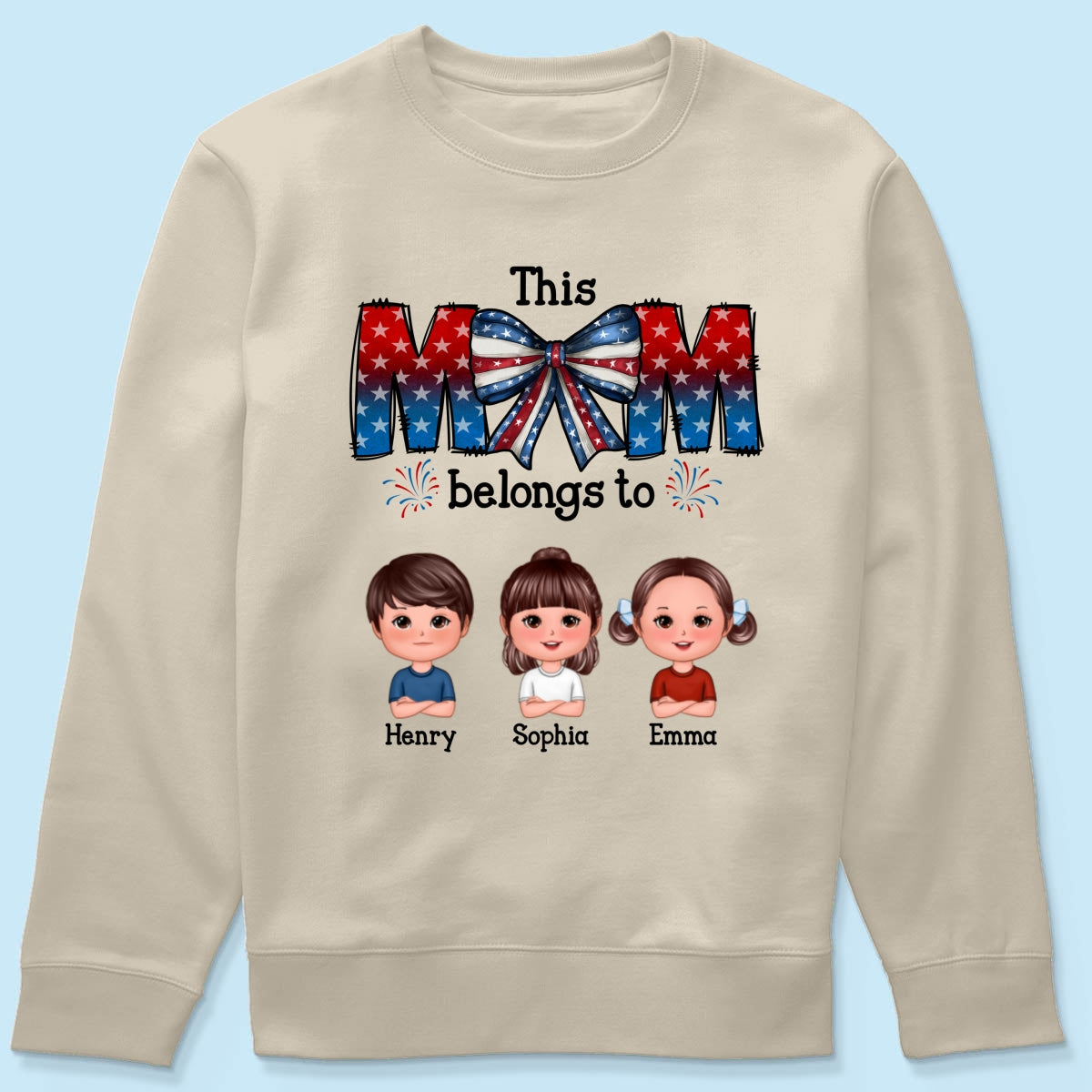 4th Of July Bow This Mom Belongs To Kids Personalized Shirt