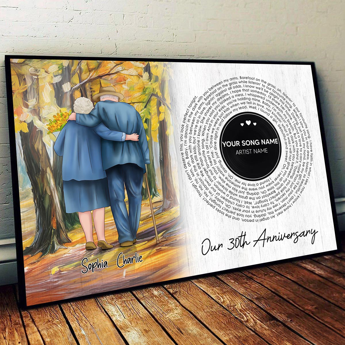 I Want To Grow Old With You Song Lyrics Art Personalized Poster, Anniversary Gift For Him, For Her