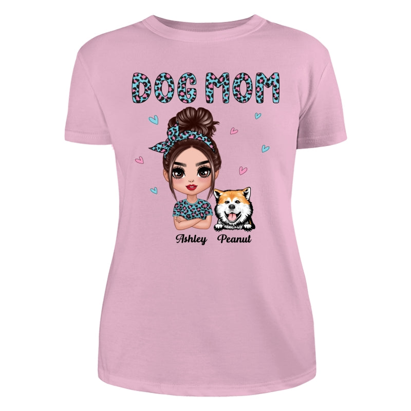 Colorful Leopard Pattern Doll Dog Mom Gift For Dog Lovers Personalized Shirt