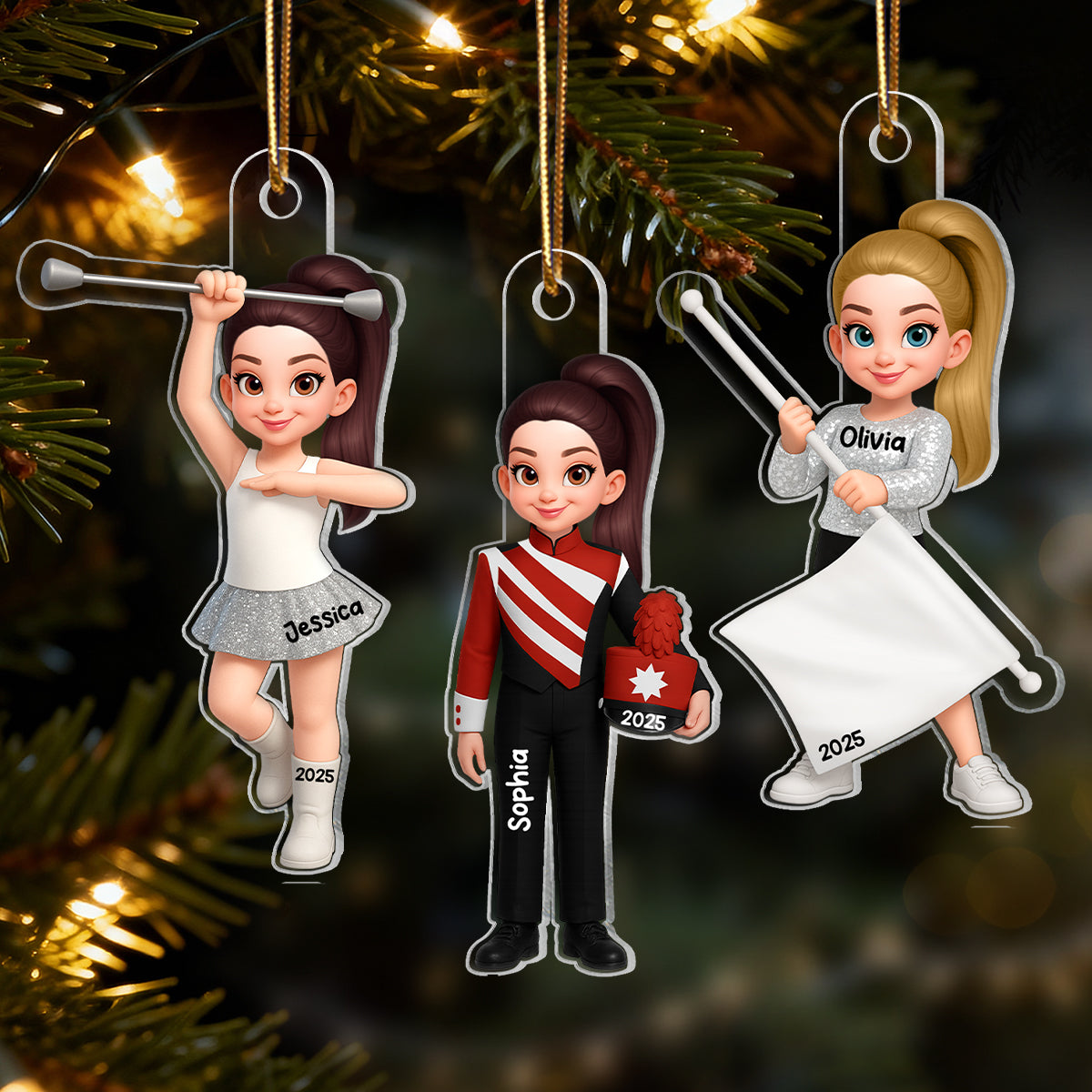 3D Effect Marching Band - Personalized Acrylic Car Hanger - Gift For Granddaughter, Grandson, Daughter, Son, Teen, Kid