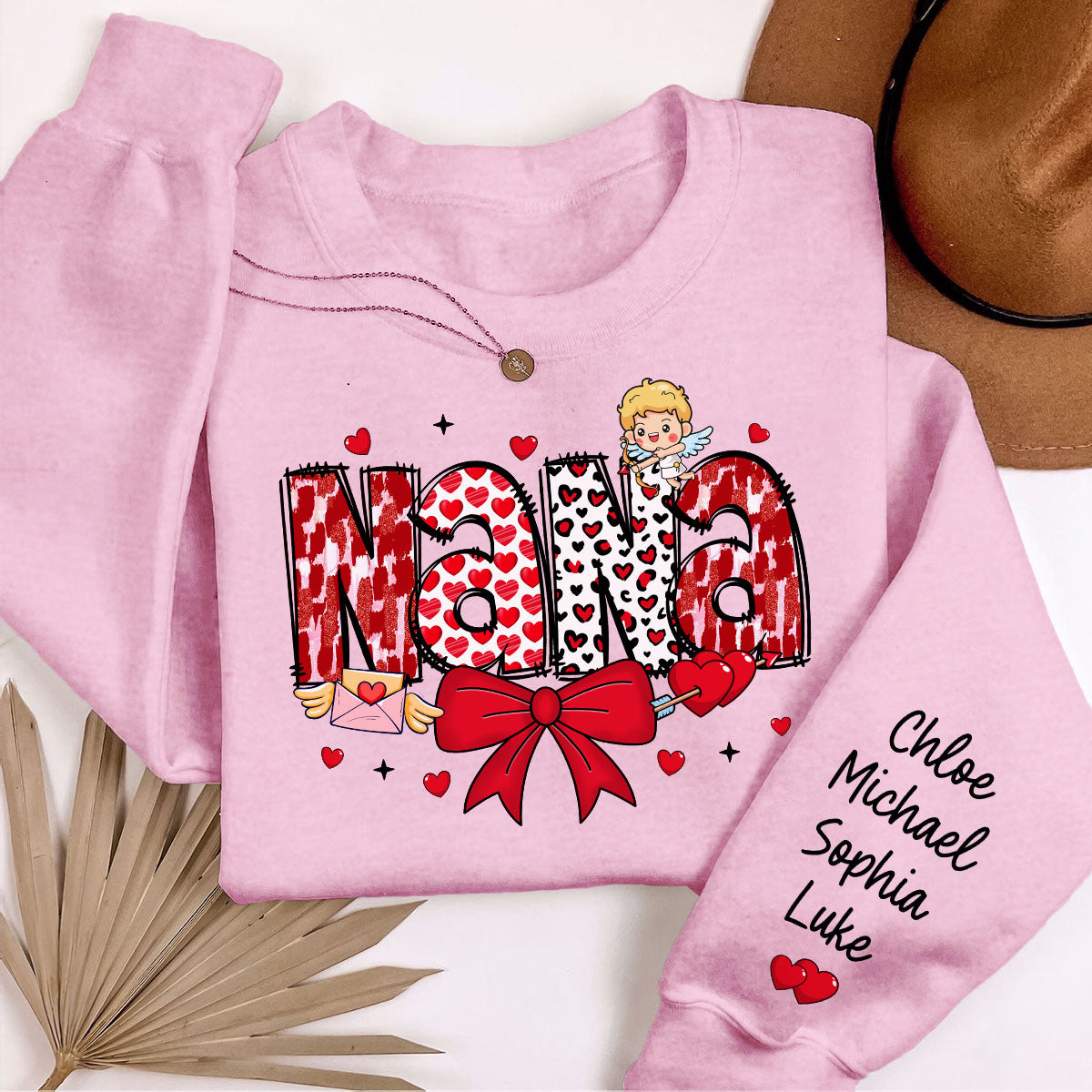 Grandma Personalized Sleeve Printed Sweatshirt, Gift For Grandma