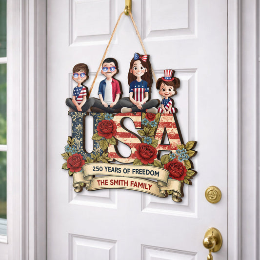 Usa 250 Years Of Freedom - Personalized Wood Sign