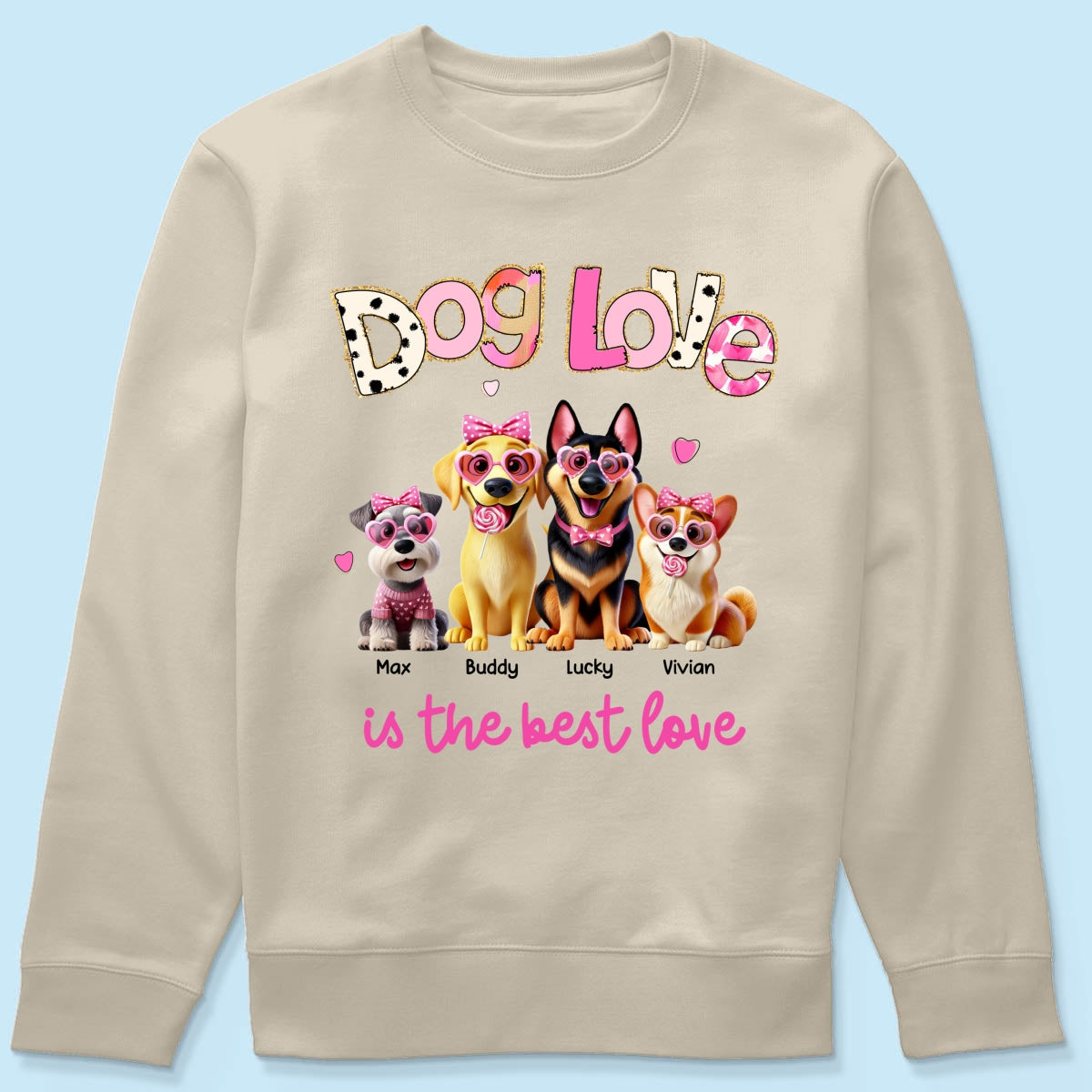 Dog Love Is The Best Love Personalized Shirt, Gift For Dog Mom