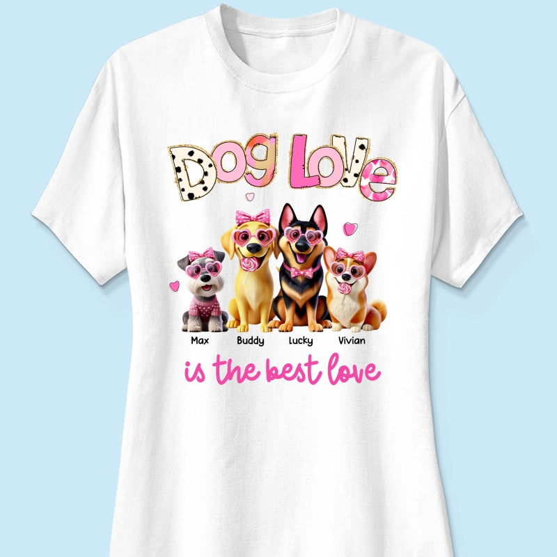 Dog Love Is The Best Love Personalized Shirt, Gift For Dog Mom