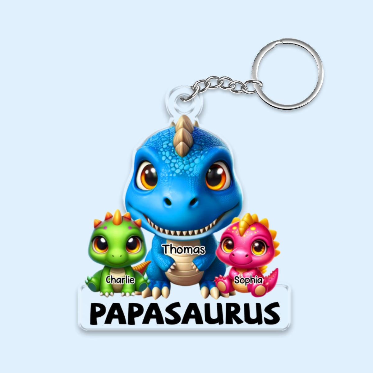 Grandpasaurus Daddysaurus And Kids Personalized Acrylic Keychain